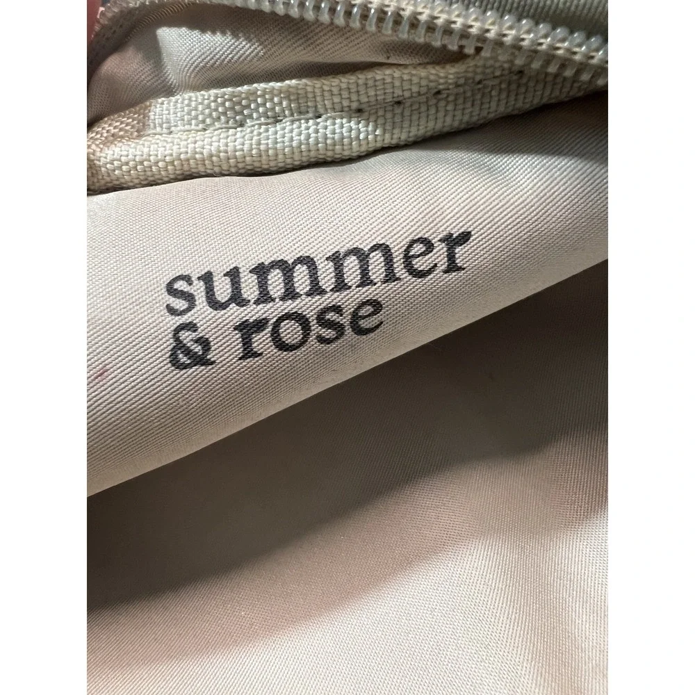 Summer & Rose Light Beige Perforated Faux Leather Crossbody Bag Adjustable Strap